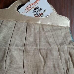 🍁Ed Hardy Beige Pleated Women's Handbag $45